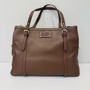 NWT Kate Spade Short Eliza Park Slope Core Brown Leather Satchel Tote Bag
